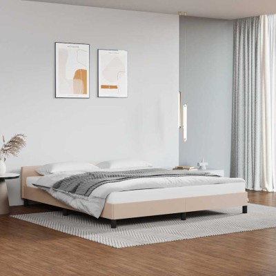 Estructura de cama con cabecero sin colchón capuchino 180x200cm