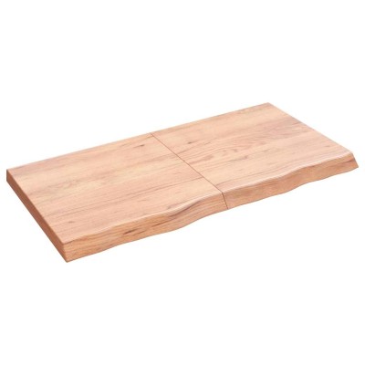 Estante pared madera roble tratada marrón claro 120x60x(2-6) cm