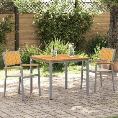Silla de Jardín 2 pcs Marrón 56 x 57 x 87cm