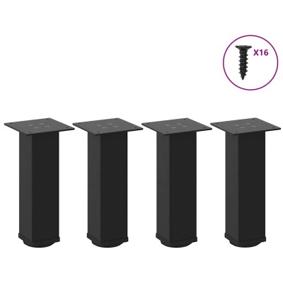 Patas para mesa de centro (4 unidades), color negro, 42-44 cm, acero