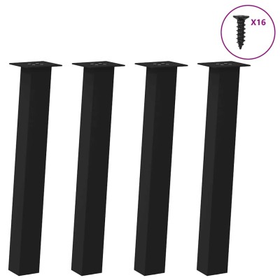 Patas para consola (4 unidades), color negro, 72 cm, acero