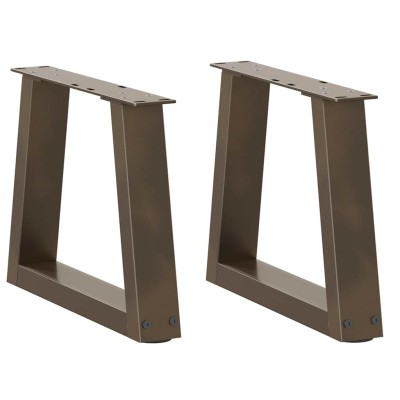 Patas para mesa de centro en forma de V (2 unidades, acero natural, 40 x 30-31,3 cm)