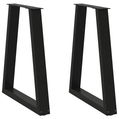 Patas para mesa de comedor en forma de V (2 unidades), color negro, 60 x (72-73,3) cm, acero
