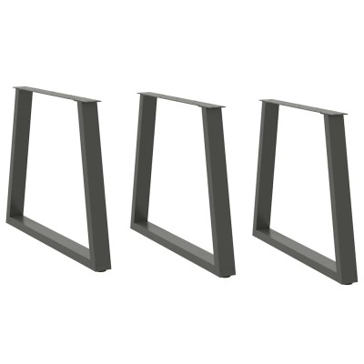 Patas para mesa de comedor en forma de V (3 unidades), antracita, 80 x (72-73,3) cm, acero