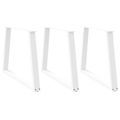 Patas para mesa de comedor en forma de V (3 unidades), color blanco, 100 x (72-73,3) cm, acero