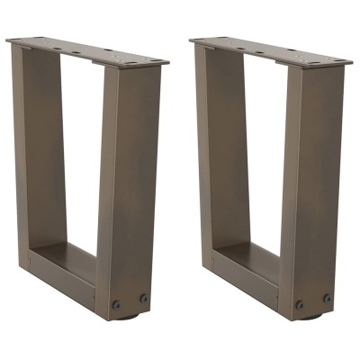 Patas para mesa de centro en forma de V (2 unidades, acero natural, 40 x 30-31,3 cm)