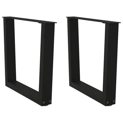 Patas para mesa de centro en forma de V (2 unidades), color negro, 60 x (42-43,3) cm, acero
