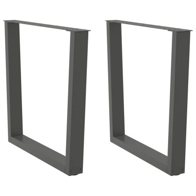 Patas para mesa de comedor en forma de V (2 unidades), antracita, 90 x (72-73,3) cm, acero