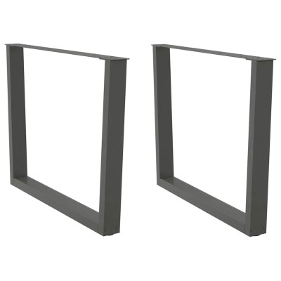 Patas para mesa de comedor en forma de V (2 unidades), antracita, 100 x (72-73,3) cm, acero