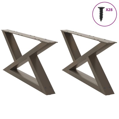 Patas para mesa de centro (2 unidades, acero natural, 70 x 30-31,3 cm)
