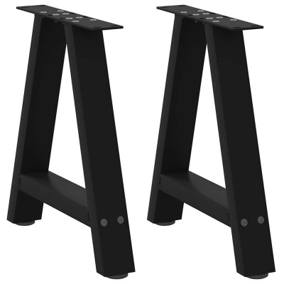 Patas para mesa de centro en forma de A (2 unidades), color negro, 38 x (42-43) cm, acero