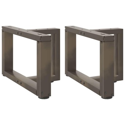 Patas para mesa de centro en forma de T (2 unidades), color negro, 50 x 25 x (30-31) cm, acero