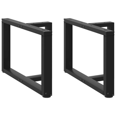 Patas para mesa de centro en forma de T (2 unidades), color negro, 60 x 25 x (42-43) cm, acero