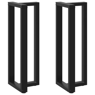 Patas para mesa de bar en forma de T (2 unidades), color negro, 50 x 35 x (110-111) cm, acero