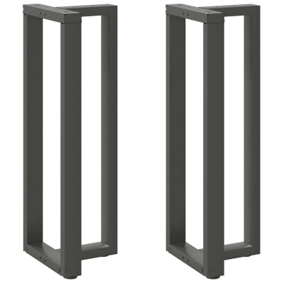 Patas para mesa de bar en forma de T (2 unidades), antracita, 50 x 35 x (110-111) cm, acero