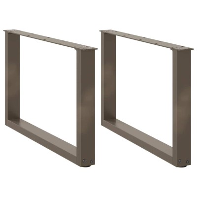 Patas para mesa de centro en forma de U (2 unidades, acero natural, 70 x 42-43 cm)