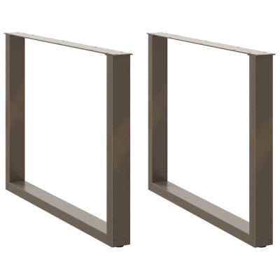 Patas para mesa de comedor en forma de U (2 unidades, acero natural, 100 x 72-73 cm)
