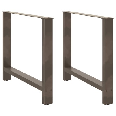 Patas para mesa de comedor de acero natural (2 unidades, 100 x 72-73 cm)