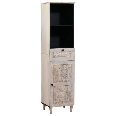 Gabinete de Baño con cajón con puerta Blanco 38 x 33.5 x 160 cm