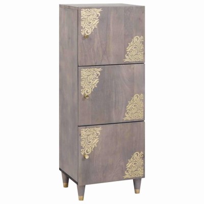 Alacena Gris y dorado 40 x 33.5 x 110 cm Madera maciza de Mango