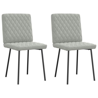 Sillas de comedor 2 unidades terciopelo gris claro