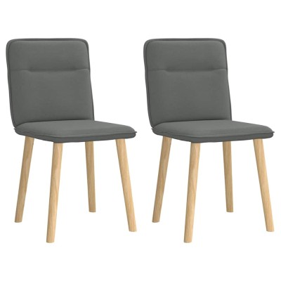 Sillas de comedor 2 unidades tela gris oscuro
