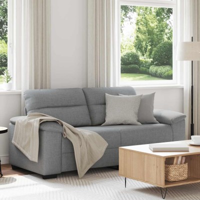 Sofá de 2 plazas de tela gris claro 140 cm