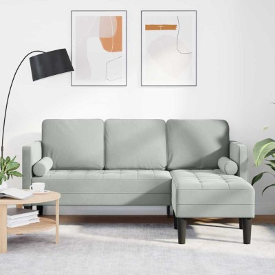 Juego de Sofá Gris claro 173 x 131 x 67 cm Terciopelo