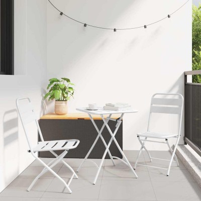 Conjunto bistro 3 pcs Blanco Acero