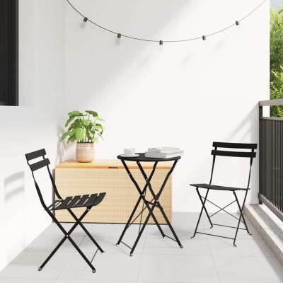 Silla Plegable para Jardín 2 pcs Antracita 42 x 46 x 82cm Acero