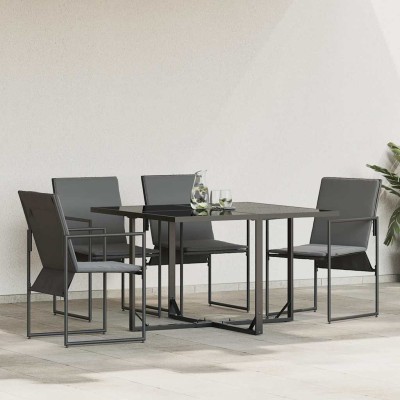 Sillas de jardín 4 pcs Negro y antracita 50.5 x 59 x 81.5 cm
