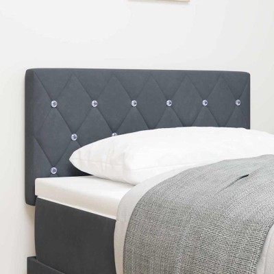 Cabecero de Terciopelo Argyle Gris oscuro 80 cm Terciopelo