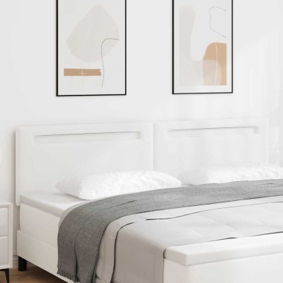 Cabecero Montaje en la pared con cabecera Blanco 200 cm PVC