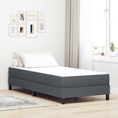 Colchón de Cama con colchón Gris 80 x 200 cm tela