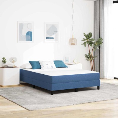 Colchón de Cama con colchón Azul 160 x 200 cm tela