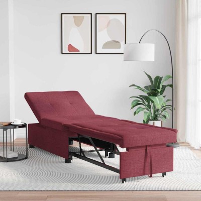 Sofá cama Rojo 194 x 67 x 37 cm tela