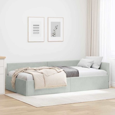 Estructura de cama en esquina Otro Gris claro 80 x 200 cm