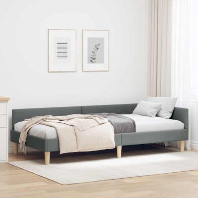 Estructura de cama en esquina Otro Gris oscuro 90 x 190 cm