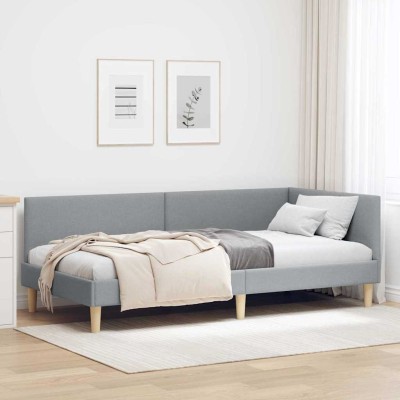 Estructura de cama en esquina Otro Gris claro 90 x 200 cm