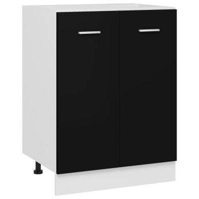 Armario bajo "Lyon" negro 60x46x81,5 cm Madera de ingeniería