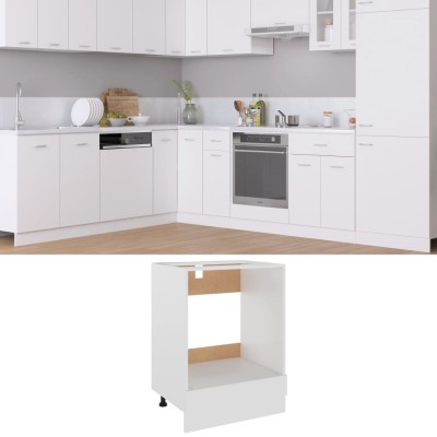 Mueble para horno "Riga" blanco 60x46x81,5 cm de madera de ingeniería