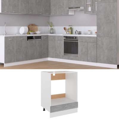 Mueble para horno "Riga" gris hormigón 60x46x81,5 cm madera de ingeniería