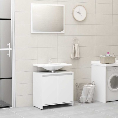 Conjunto de muebles de baño madera contrachapada blanco