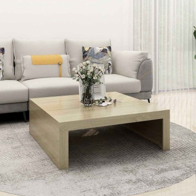 Mesa de centro madera contrachapada roble Sonoma 100x100x35 cm
